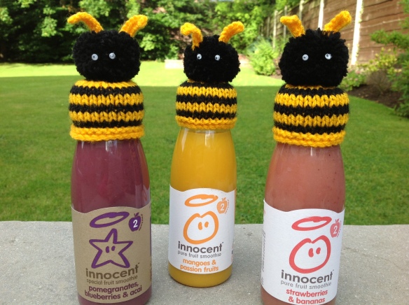 Bumble bee hats for innocent smoothies