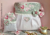 Shabby chic cosmetic pouch