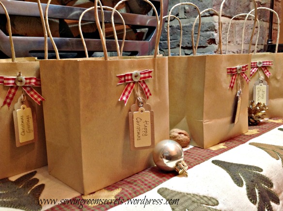 Gift bags in a row